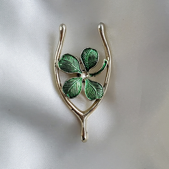 ❤HOST PIC❤ Symbol Of Double Luck, Vintage Brooch Signed Gerry's Clover - Picture 4 of 7